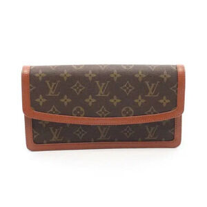 Louis Vuitton Pochette Dam Monogram Clutch Bag Canvas Leather Brown